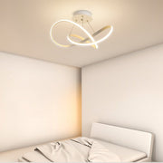 White Dimmable LED Flush Mount Ceiling Light with Geometric Design
