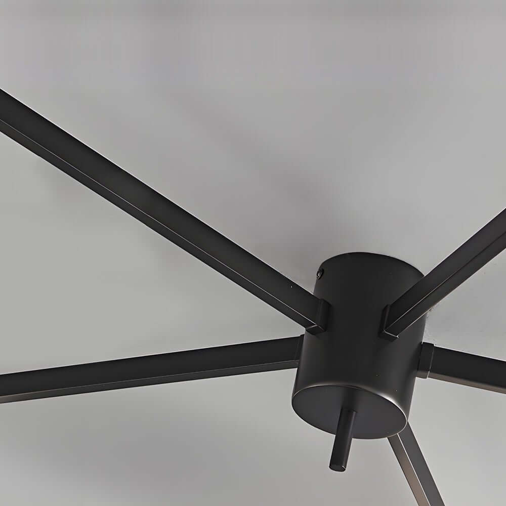 Modern Black Semi-Flush Ceiling Light with White Glass Globes