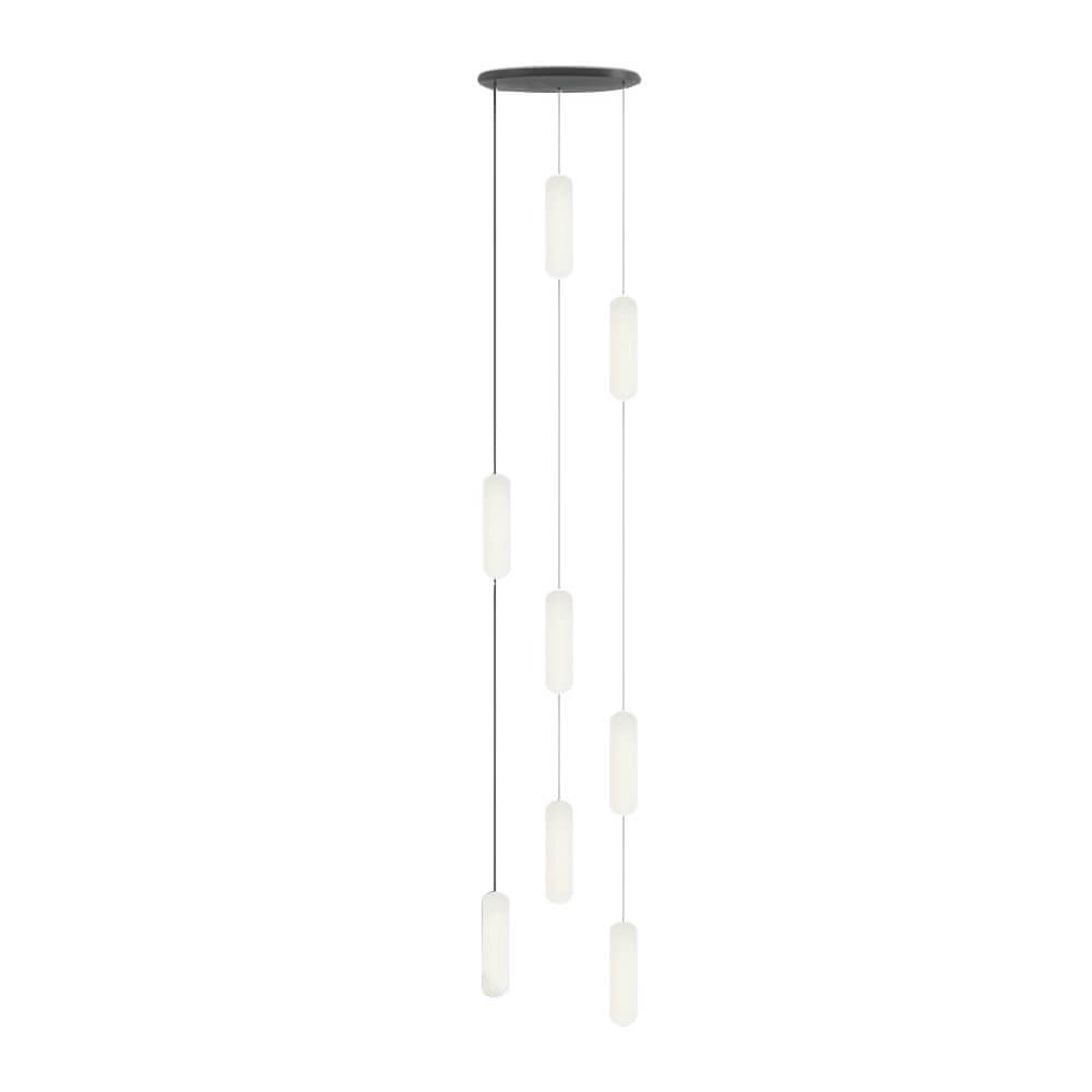 Modern White Tube Multi-Light Staircase Pendant Chandelier