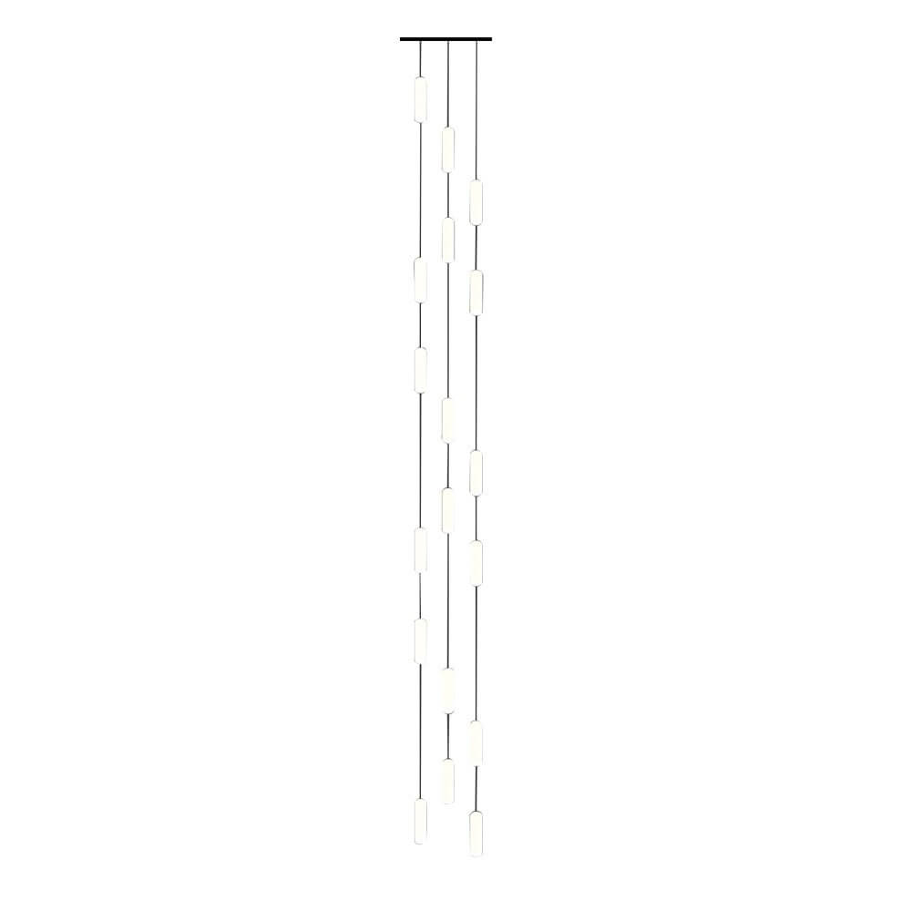 Modern White Tube Multi-Light Staircase Pendant Chandelier