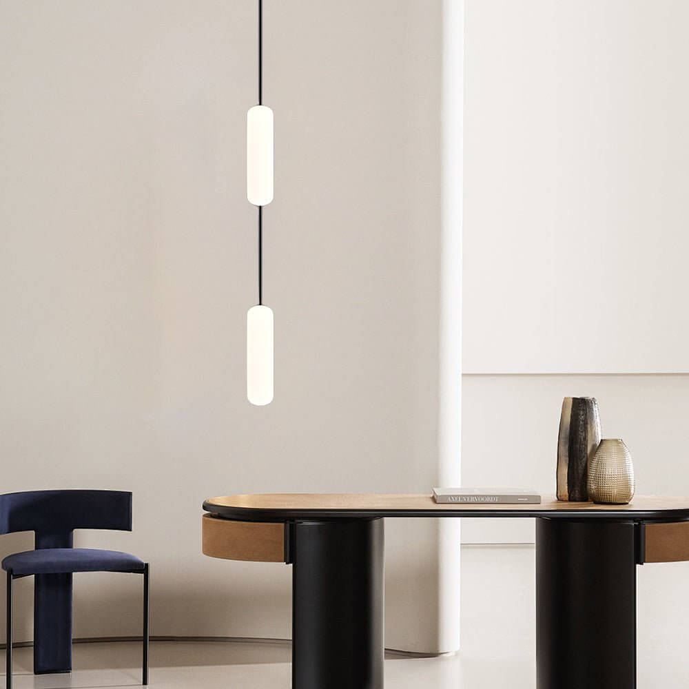 Modern White Tube Multi-Light Staircase Pendant Chandelier