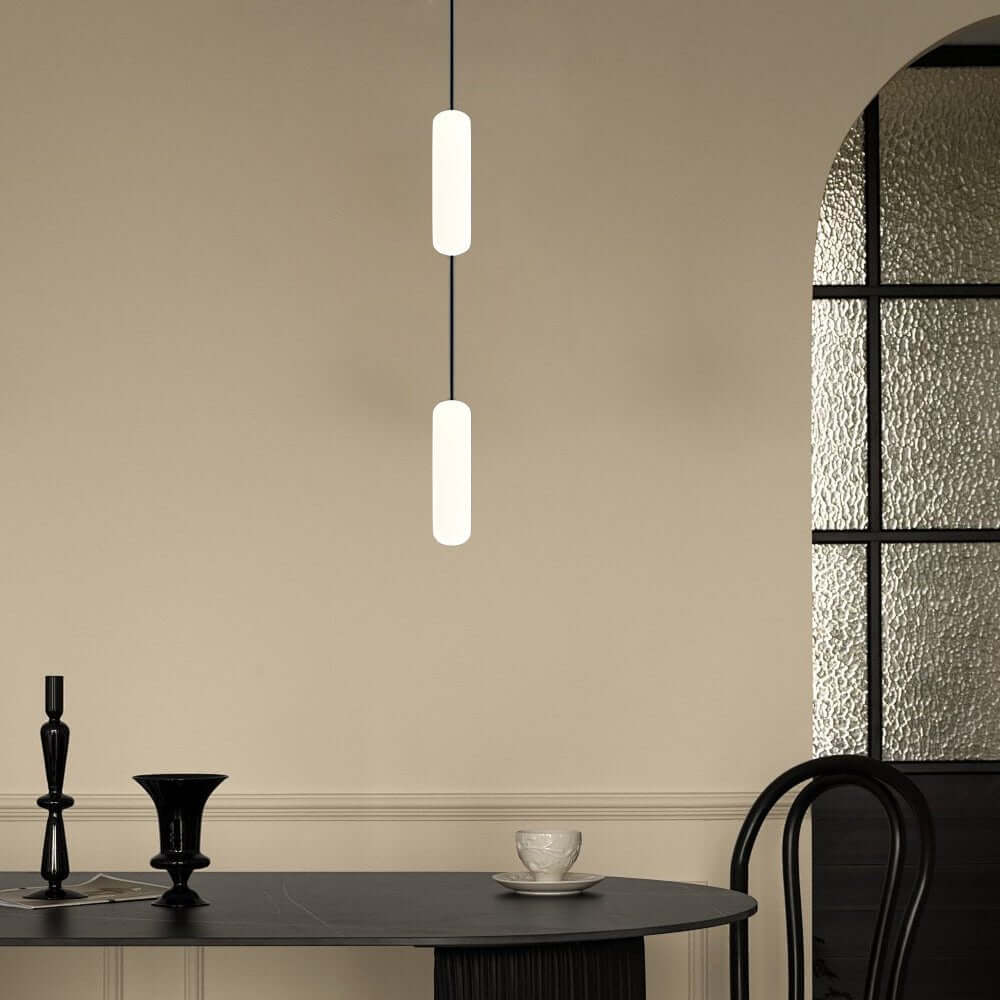 Modern White Tube Multi-Light Staircase Pendant Chandelier