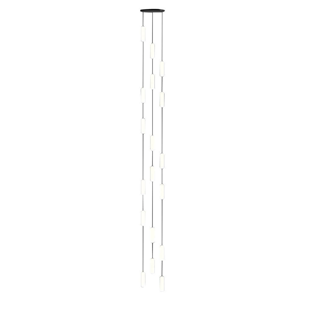 Modern White Tube Multi-Light Staircase Pendant Chandelier