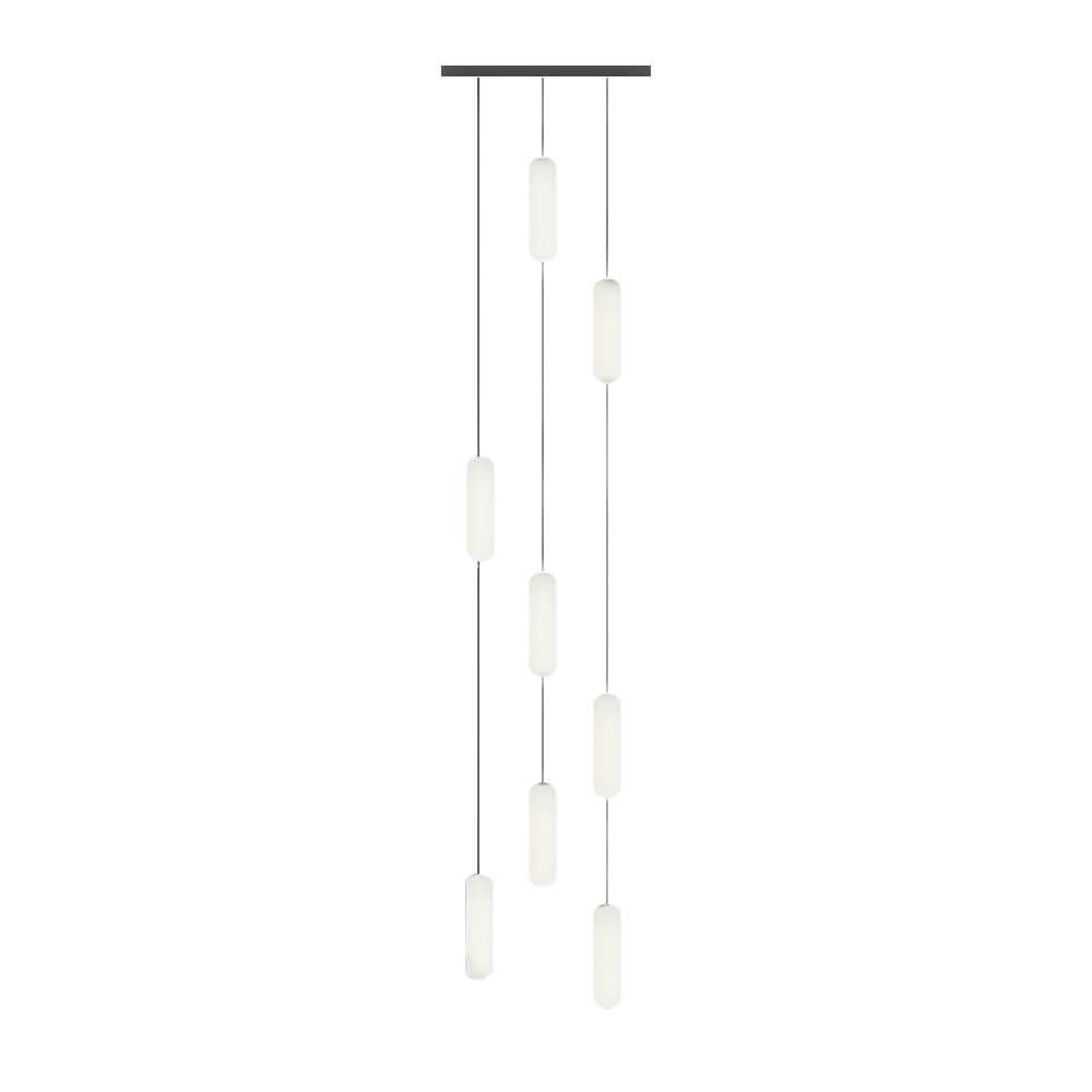 Modern White Tube Multi-Light Staircase Pendant Chandelier