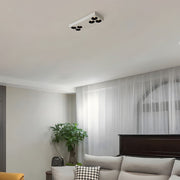 Modern 6-Light Rectangular Aluminum Flush Mount Spotlight - White