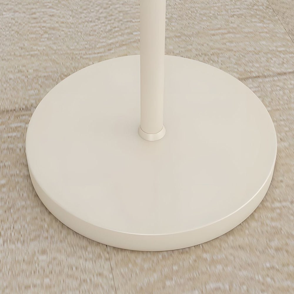 White Arc Floor Lamp with Dome Shade and Marble Base