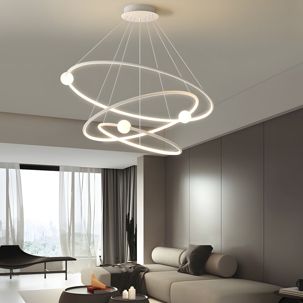 Modern Circular LED Chandelier with Dimmable Rings