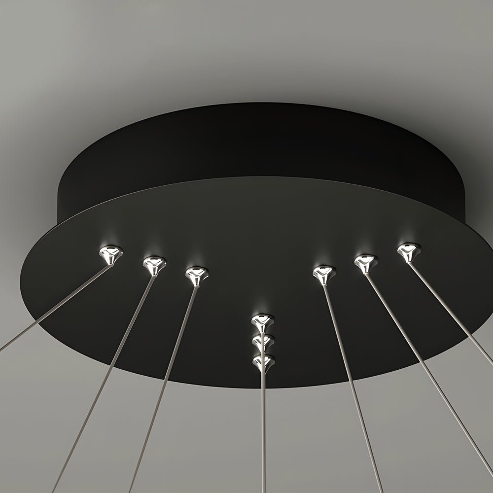 Modern Circular LED Chandelier with Dimmable Rings
