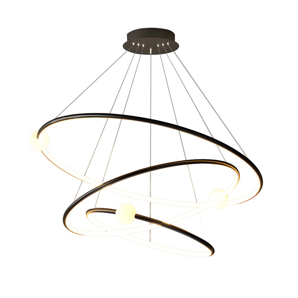 Modern Circular LED Chandelier with Dimmable Rings