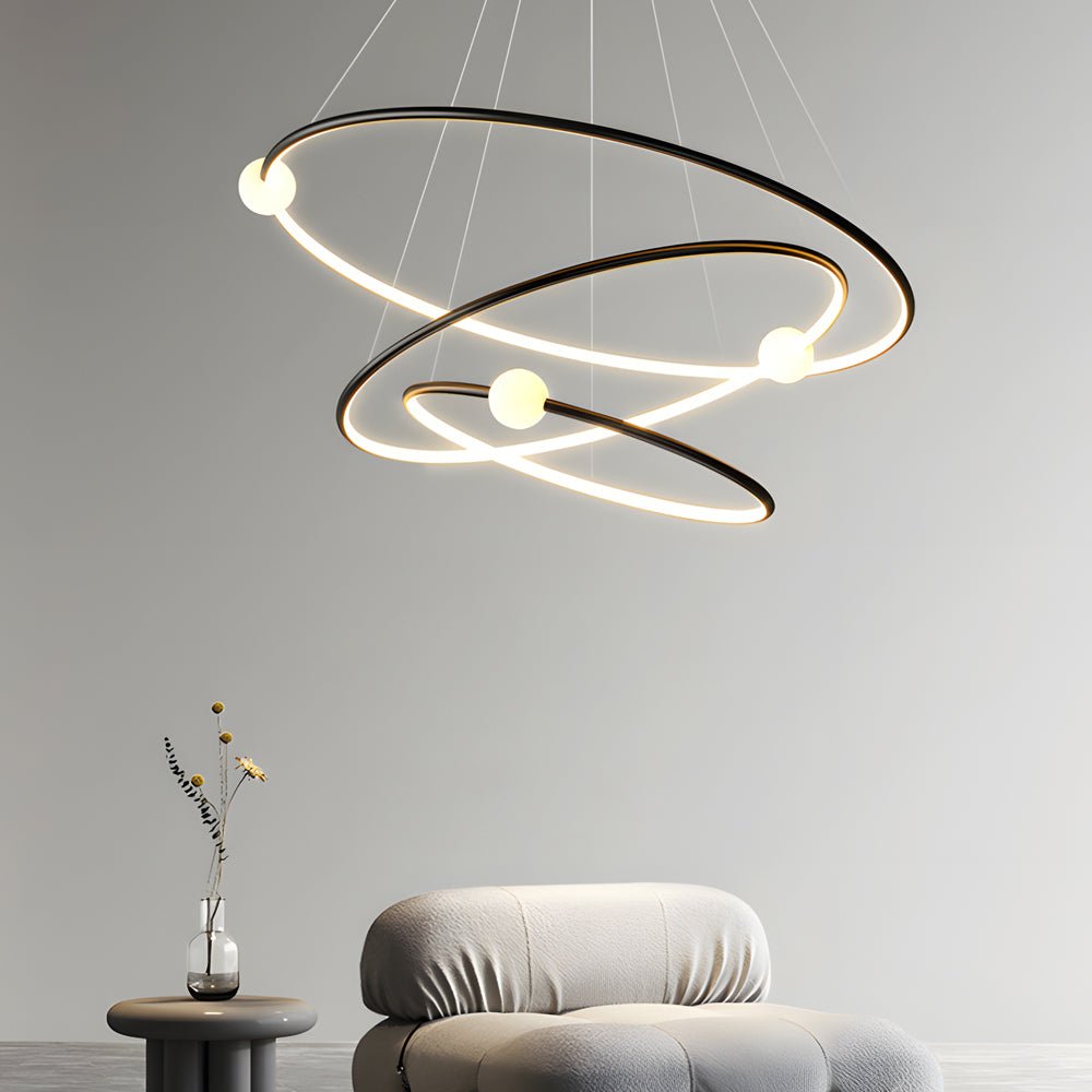 Modern Circular LED Chandelier with Dimmable Rings
