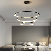 Modern Circular LED Chandelier with Dimmable Rings