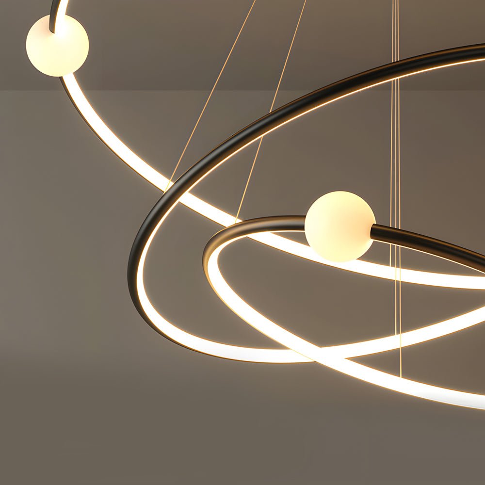 Modern Circular LED Chandelier with Dimmable Rings