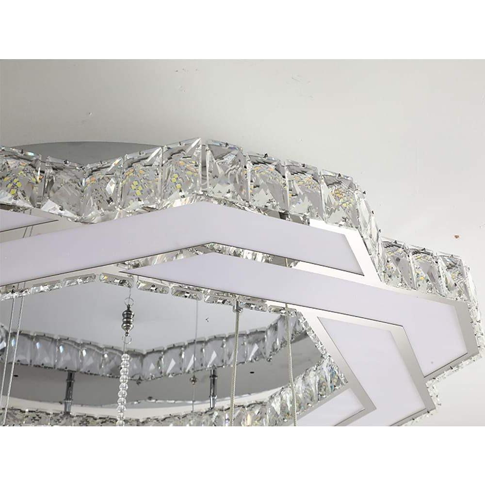 Crystal LED Flush Mount Ceiling Light - Vintage Tiered Design