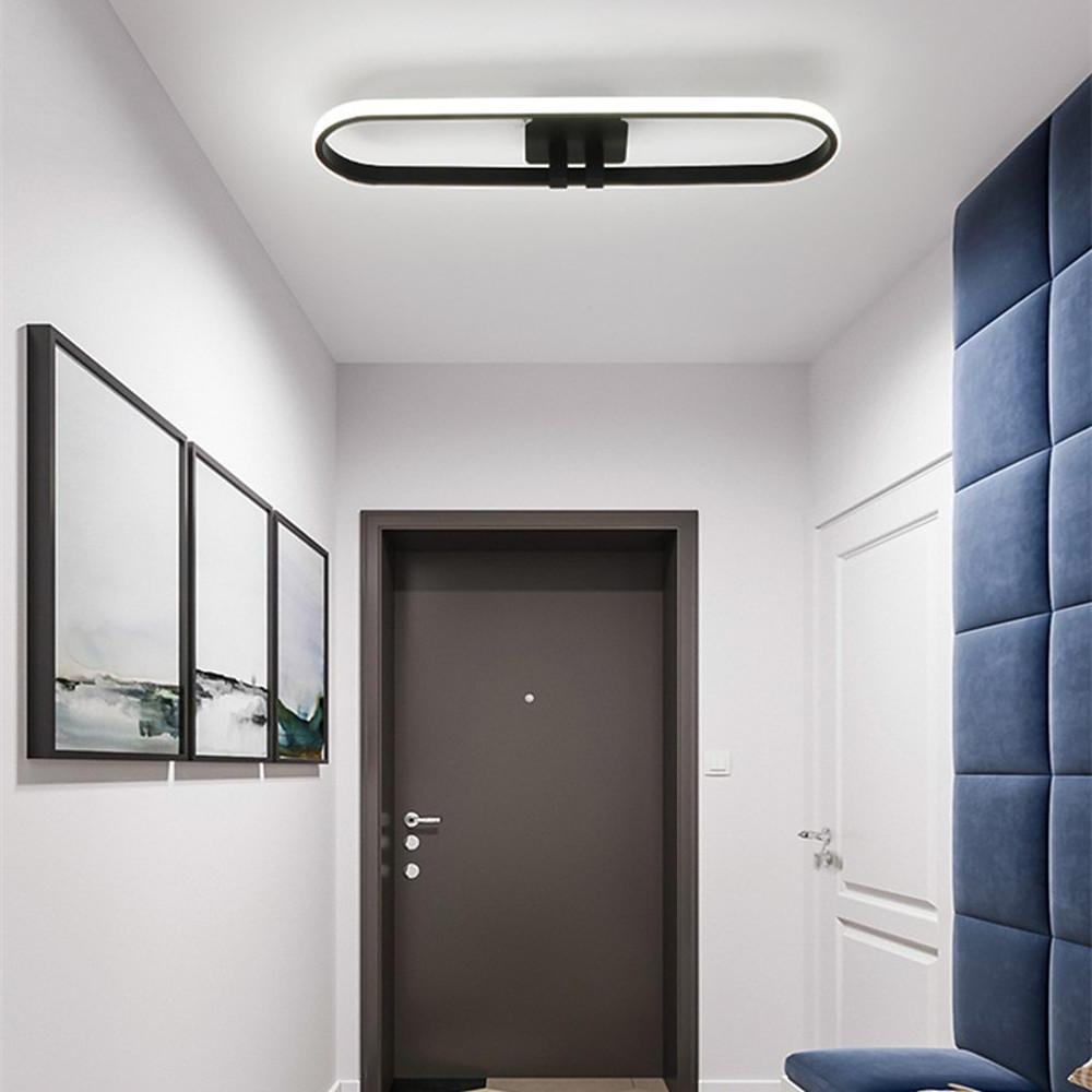 Rounded Rectangle LED Flush Mount Ceiling Light Minimalist Aluminum