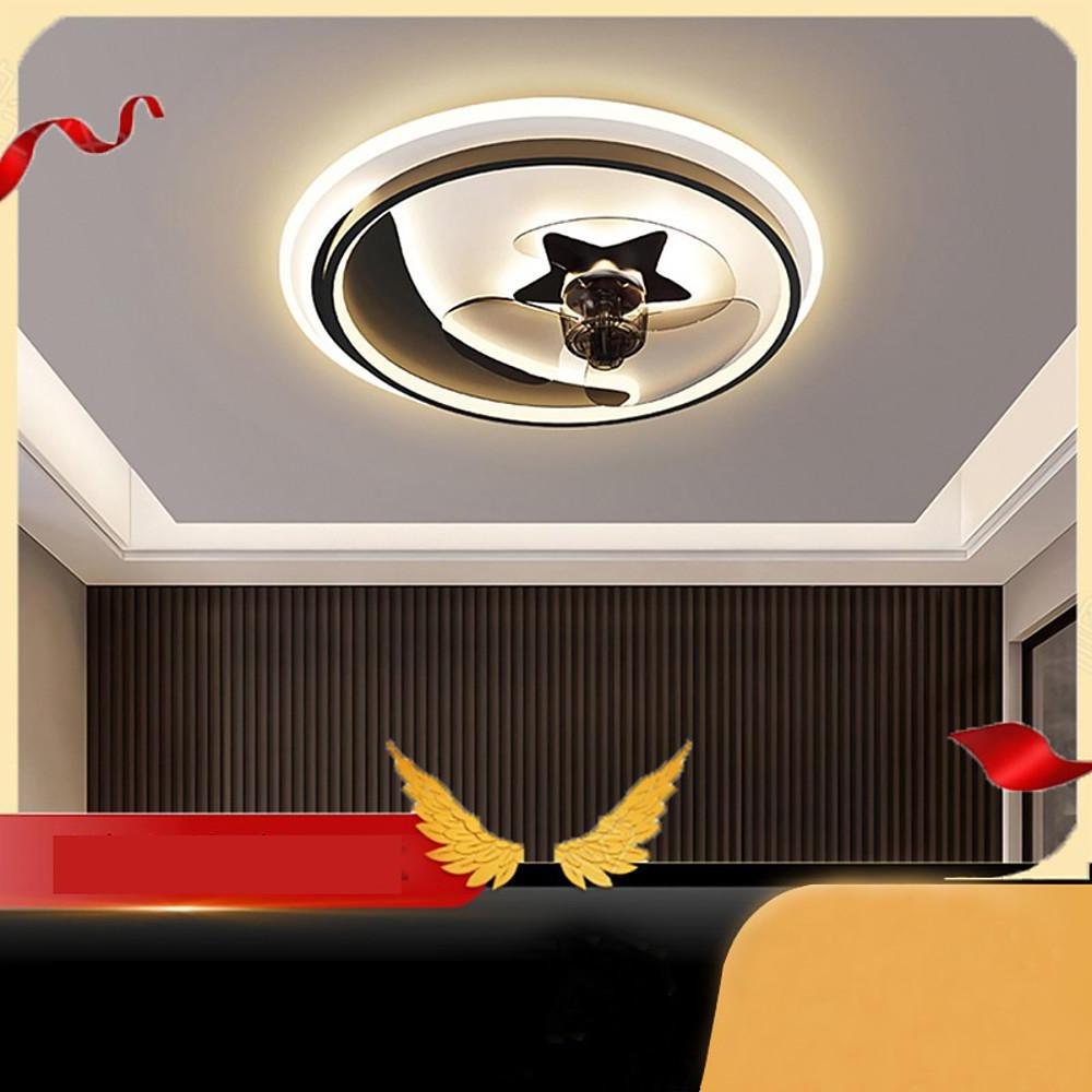 Multi Circle Dimmable LED Flush Mount Ceiling Fan with Light