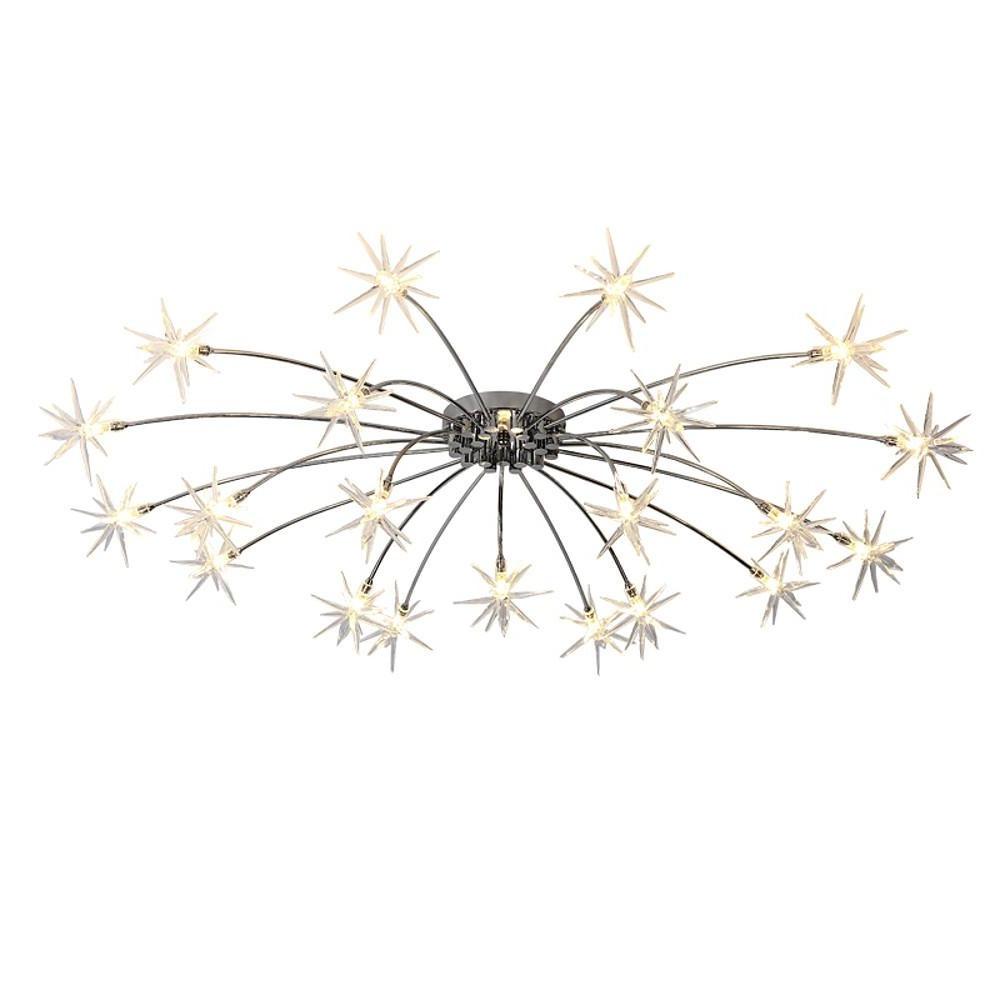 Galaxy Inspired Chrome Chandelier with 10 LED Lights - 42 Inch