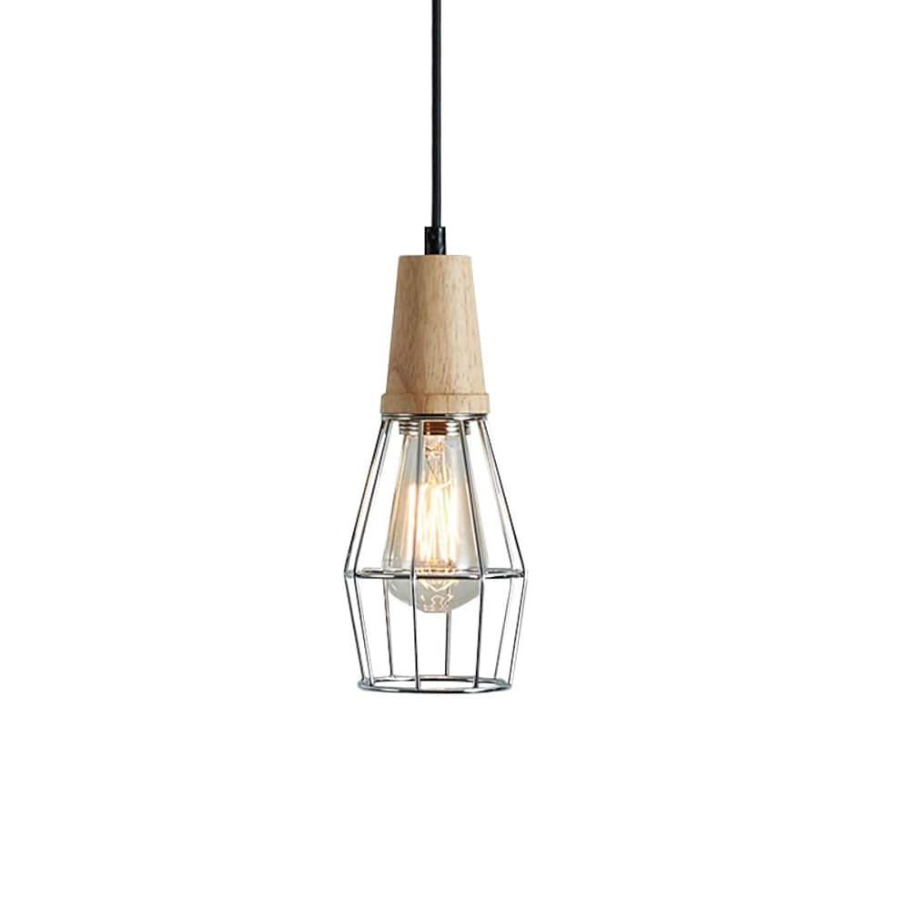 Vintage Lantern Pendant Light | Metal Wood Design | LED Ceiling