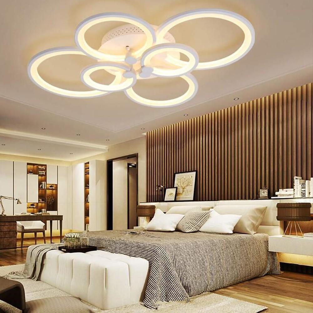 Multi-Circle Dimmable LED Semi-Flush Mount Ceiling Light