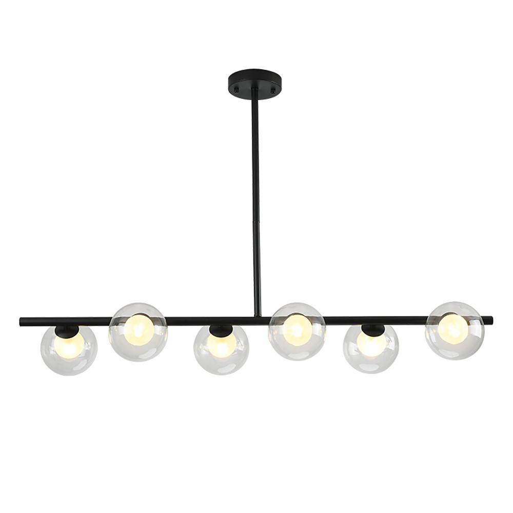 Modern Nordic Sphere Chandelier 6-Light Glass Metal Ceiling Light