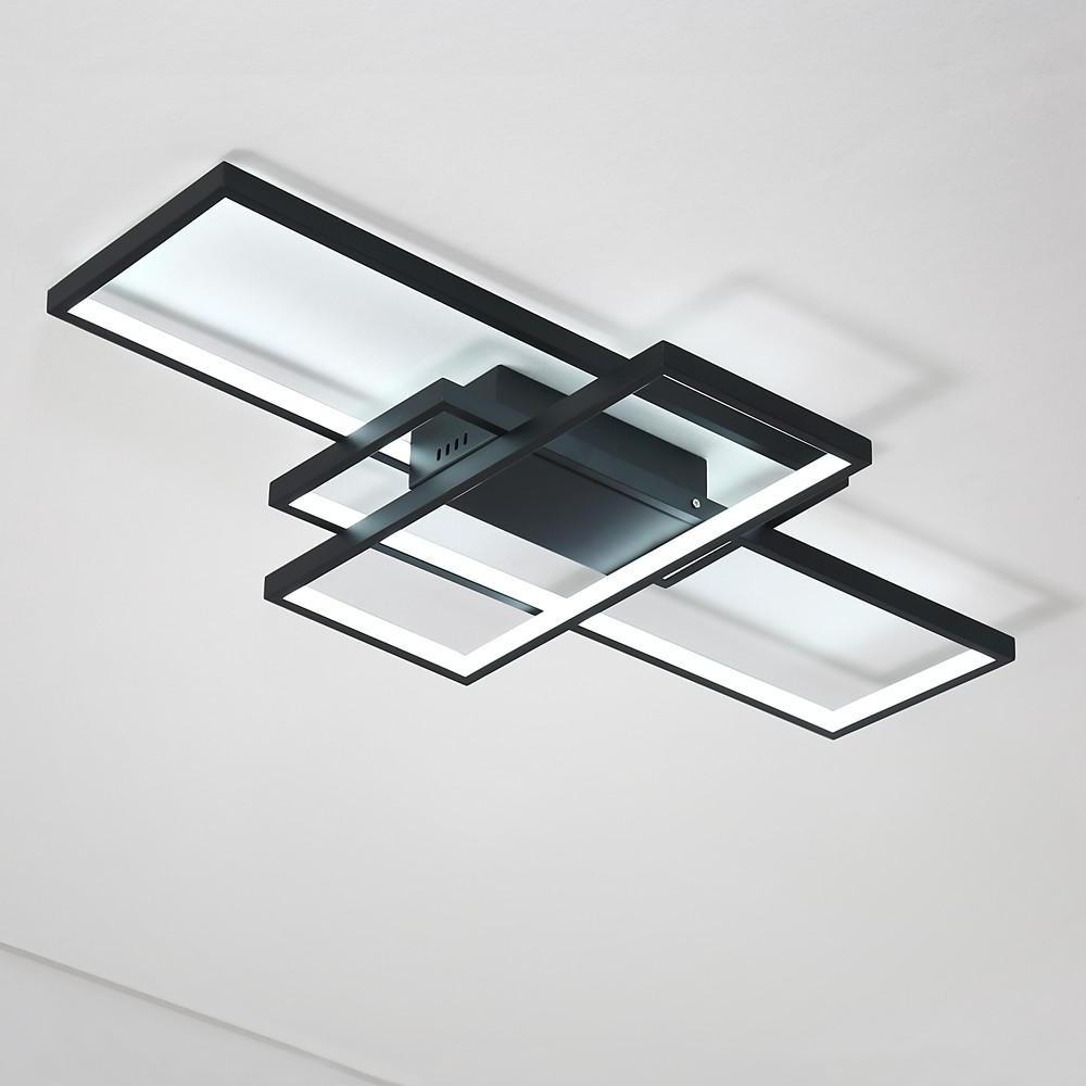 Modern Abstract LED Flush Mount Ceiling Light – Three Rectangles