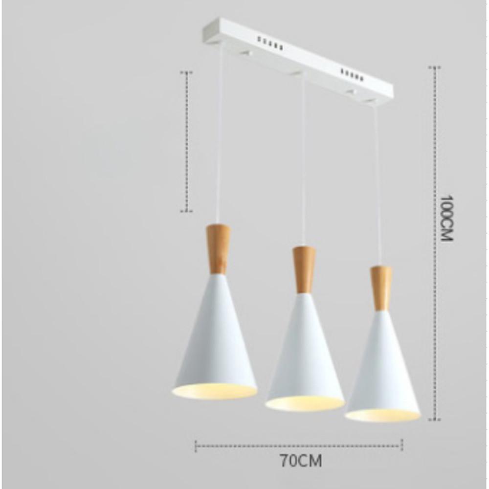 Modern White Metal Cone Pendant Light - 3-Tier Cluster Design