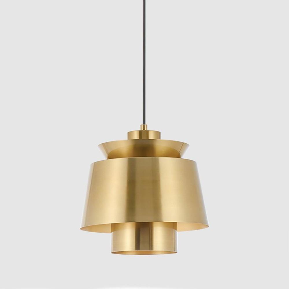 Modern Cylindrical Metal Pendant Light with Electroplated Finish