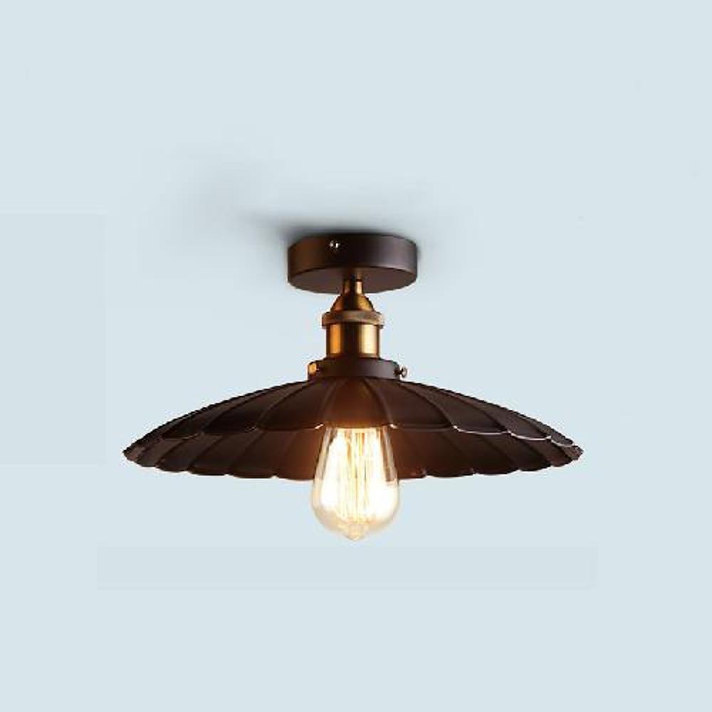 Industrial Teardrop Semi-Flush Mount Ceiling Light - Metal Fixture