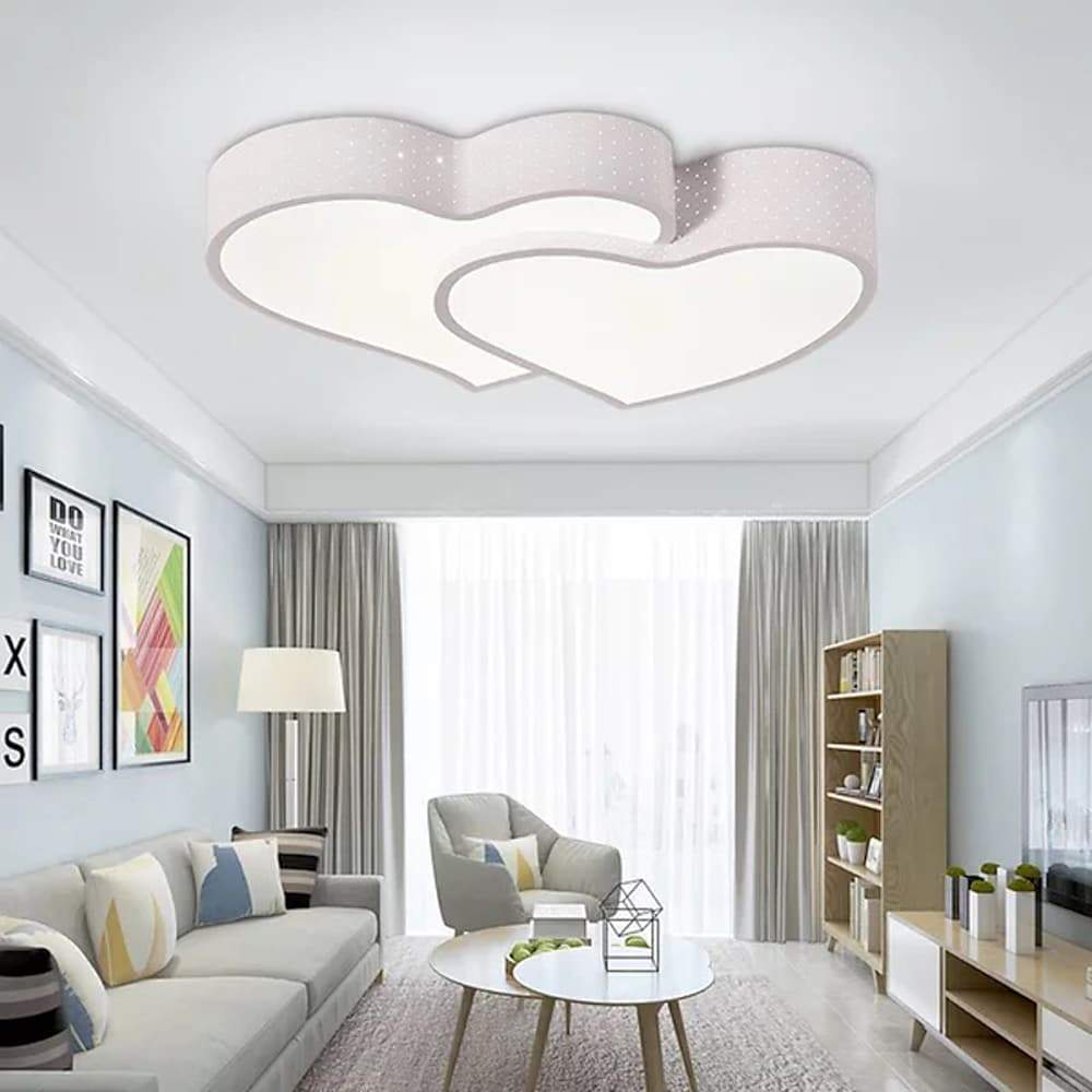 Heart Shaped LED Flush Mount Ceiling Light with Dimmable Remote