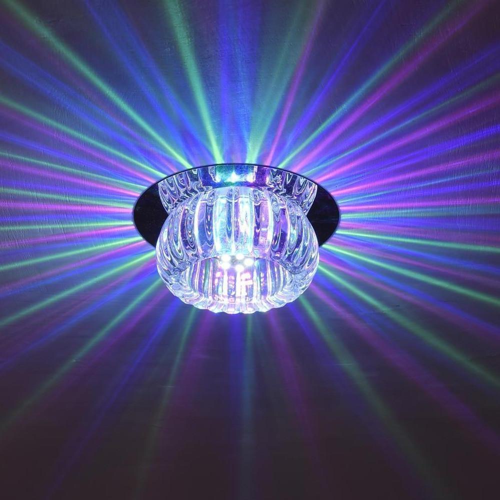 Geometric Crystal Flush Mount Ceiling Light Metal LED 4 Inch