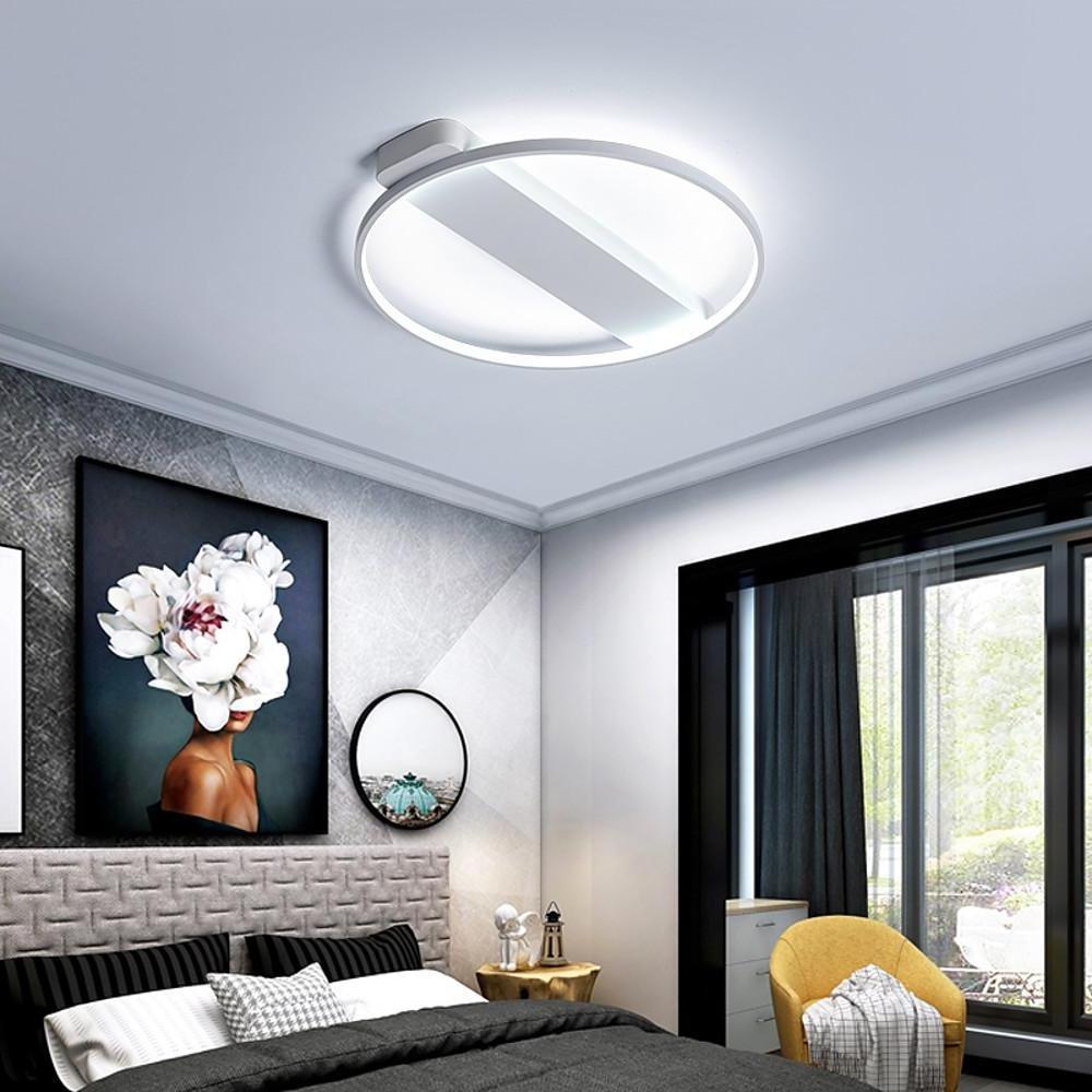 Modern LED Flush Mount Ceiling Light - Circle Rectangle Design