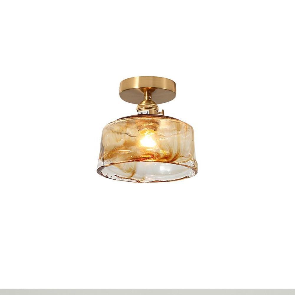 Glass Lantern Nordic Semi-Flush Mount Ceiling Light