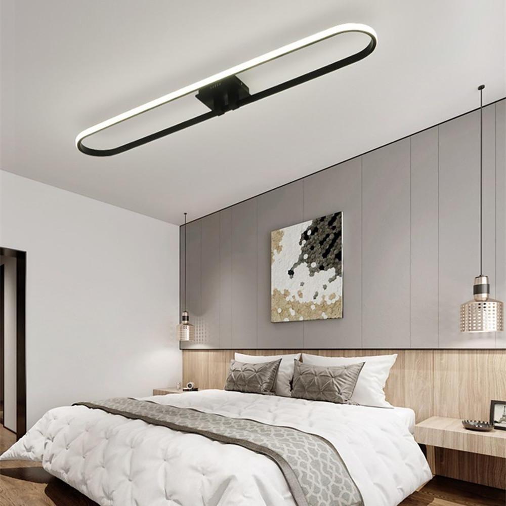 Rounded Rectangle LED Flush Mount Ceiling Light Minimalist Aluminum