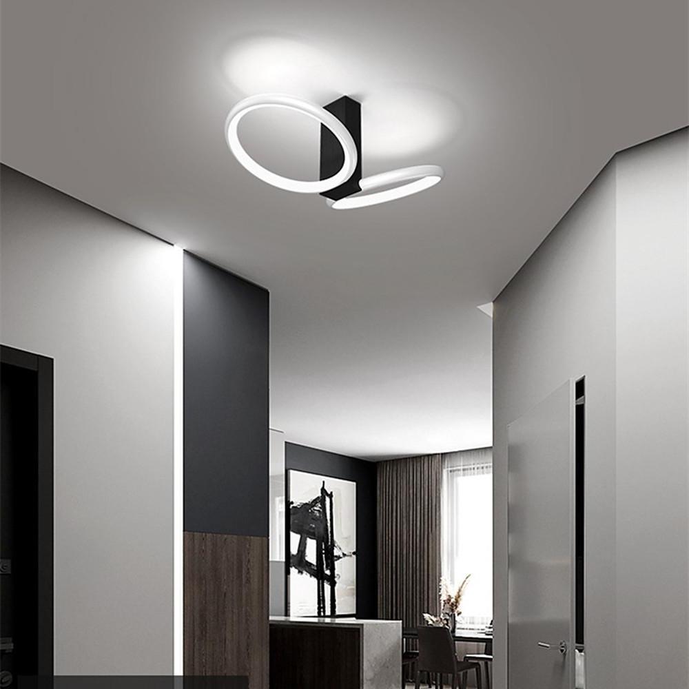Geometric Gold Flush Mount LED Ceiling Light - Aluminum Finish