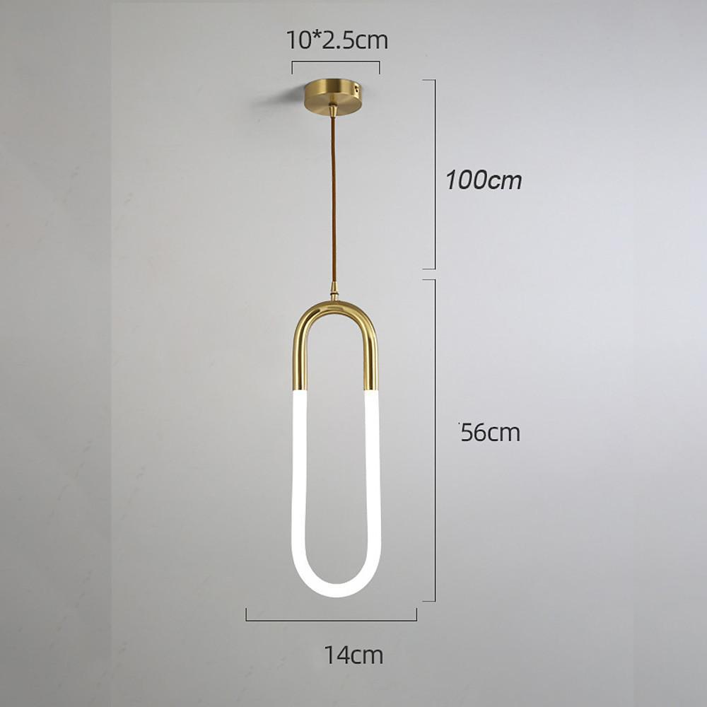 Modern Geometric Pendant Light Gold Copper Acrylic LED 8W