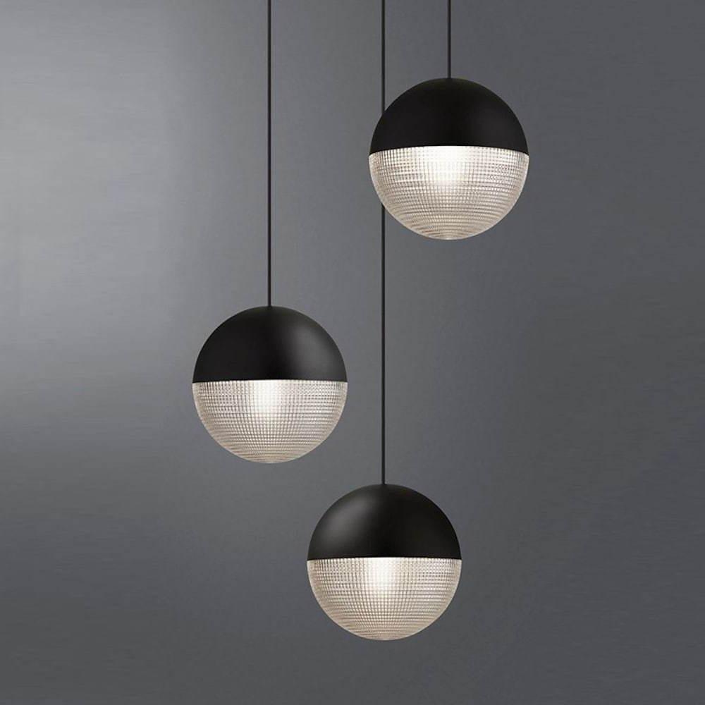 Nordic Glass Globe Pendant Light with Electroplated Metal Finish