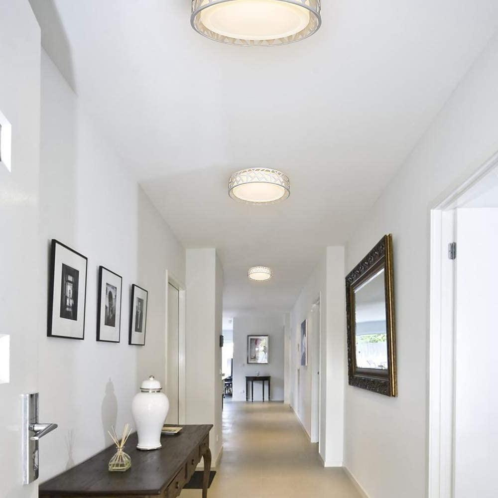 Nordic Drum Flush Mount LED Ceiling Light Metal & Acrylic