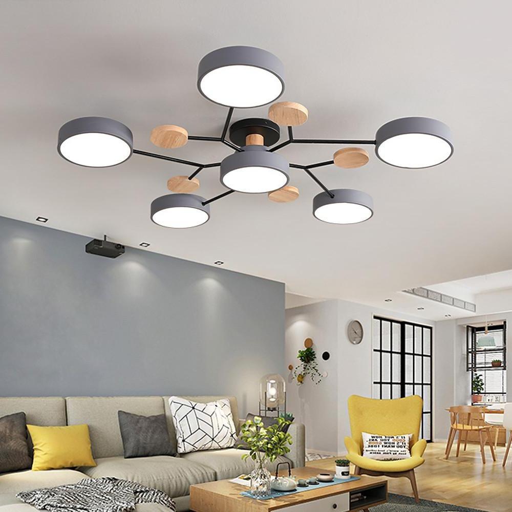 Sputnik LED Chandelier Modern Geometric Metal PVC Ceiling Light