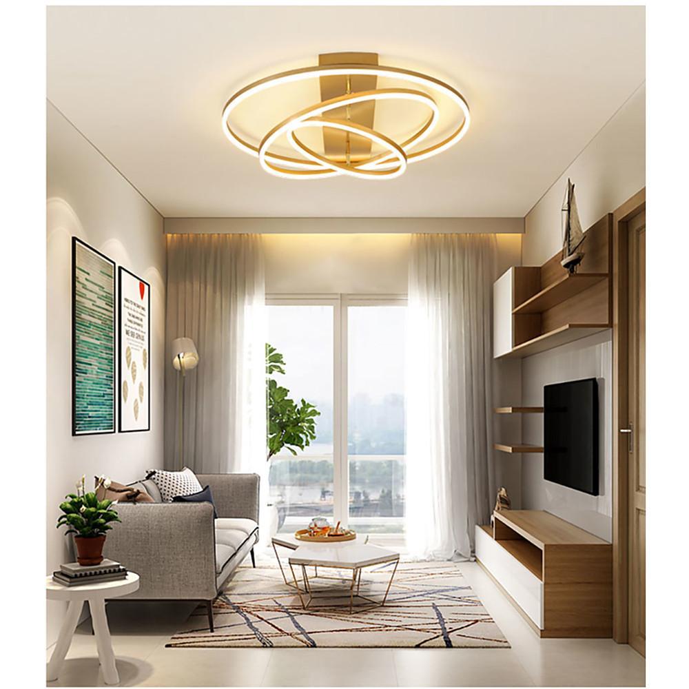 3-Circle Acrylic LED Flush Mount Ceiling Light – Modern Nordic Design