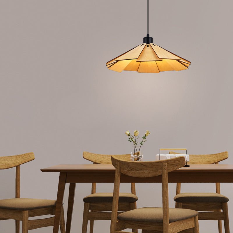 Wabi-Sabi Basswood Pendant Light – Rustic Modern Ceiling Fixture