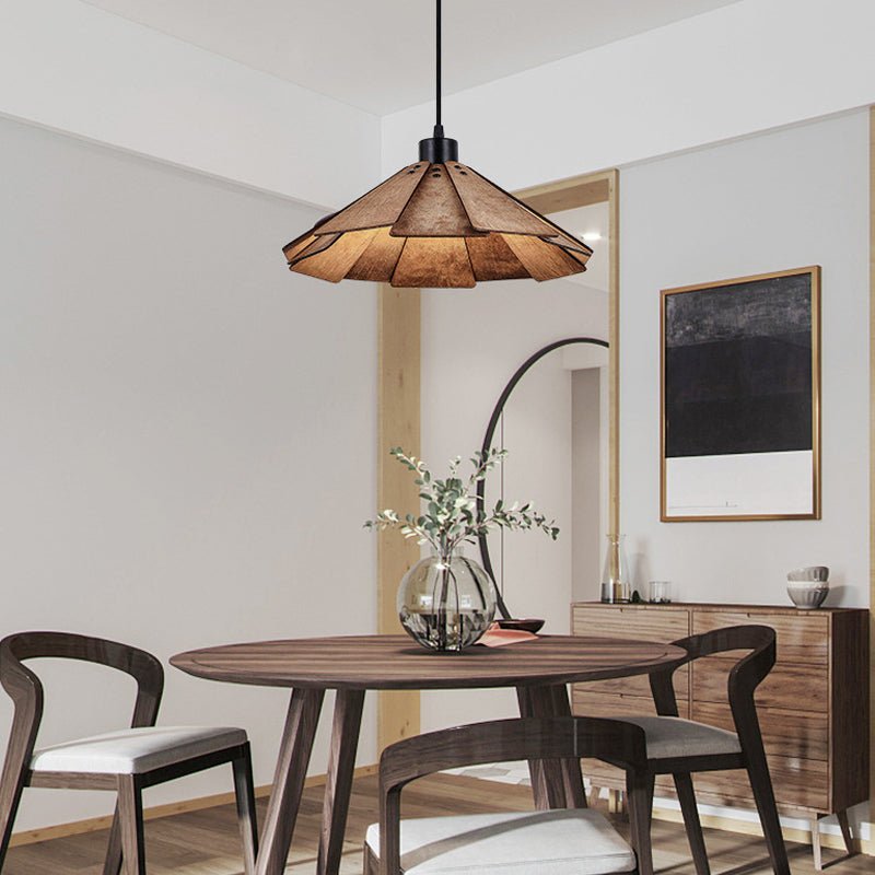 Wabi-Sabi Basswood Pendant Light – Rustic Modern Ceiling Fixture