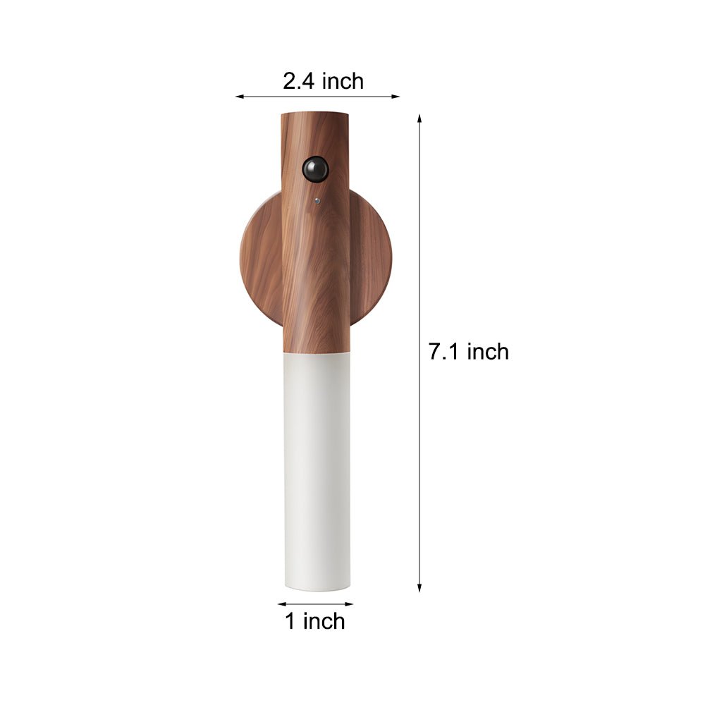 Modern Wood Motion Sensor Night Light USB Rechargeable Wall Sconce