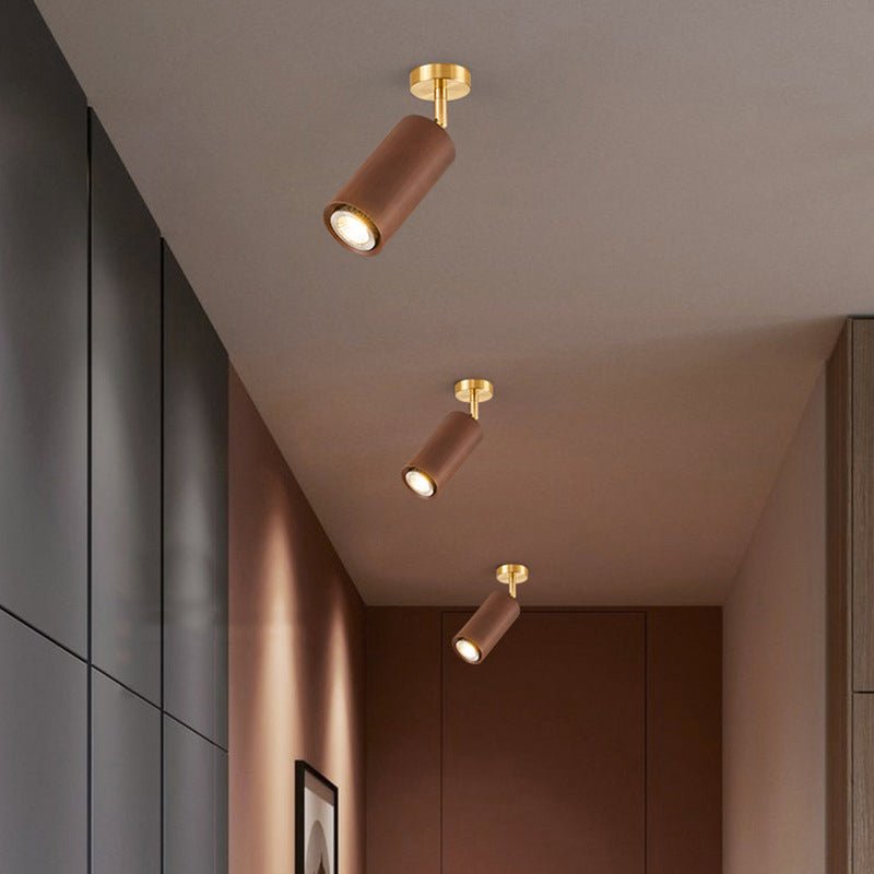 Modern Wooden Track Spotlight with Rotating Heads LED Ceiling Light