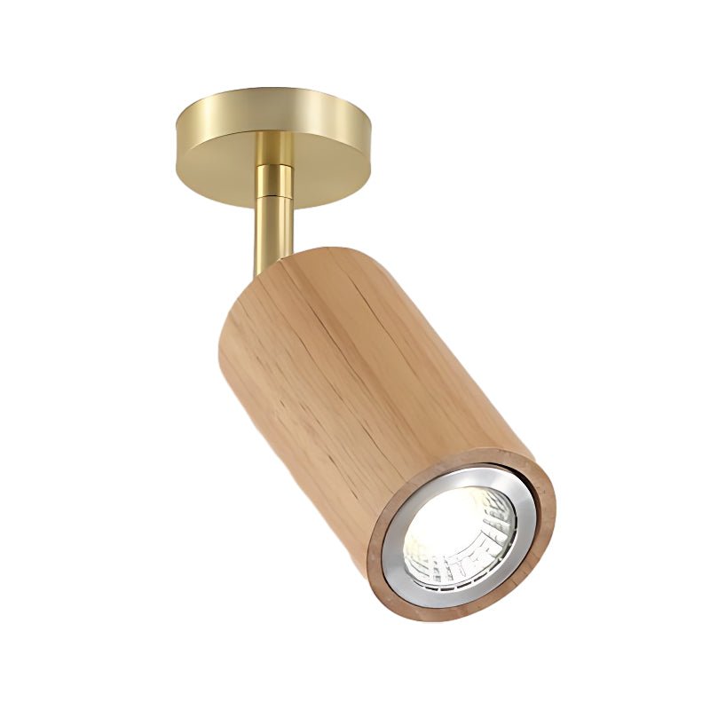 Modern Wooden Track Spotlight with Rotating Heads LED Ceiling Light