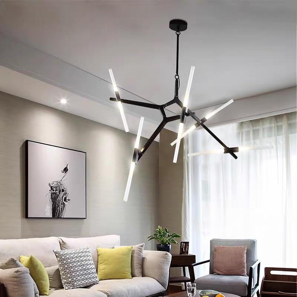Modern Sputnik Chandelier 10-Light Glass Metal Pendant