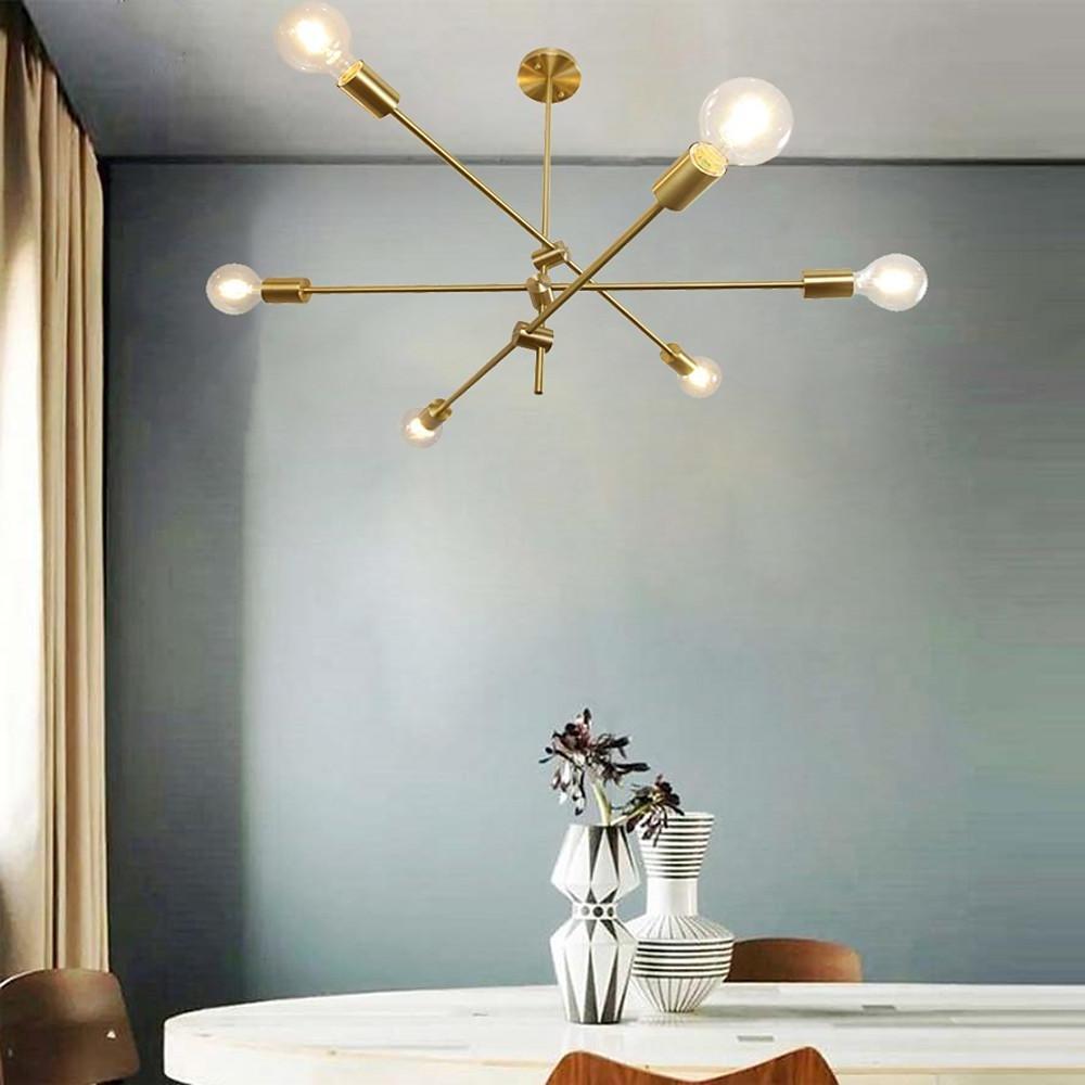 Modern Sputnik Chandelier 6-Light Metal Pendant