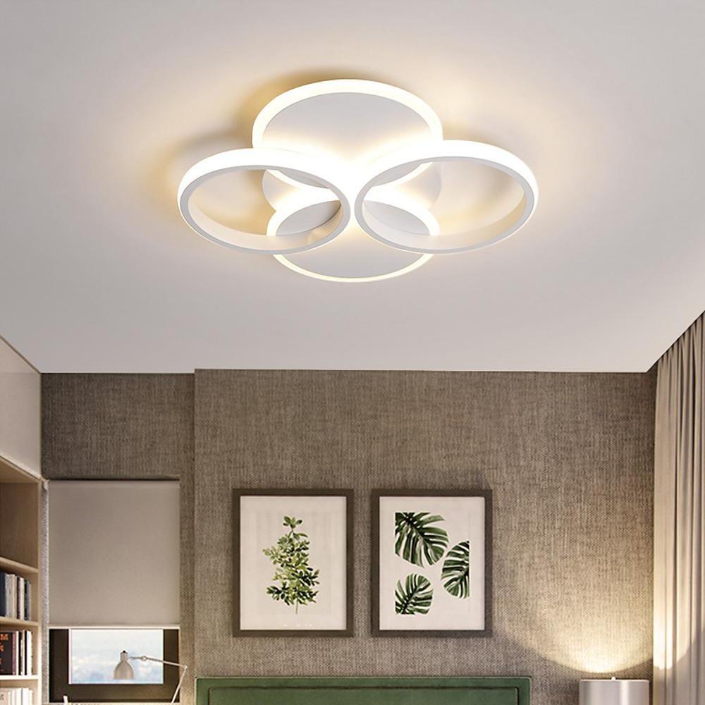 Modern Geometric LED Flush Mount Ceiling Light – 4 Circle Design