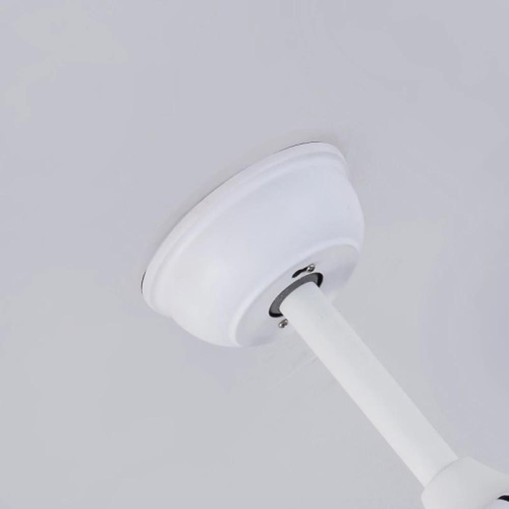 Retractable Blade LED Ceiling Fan Light - White Industrial Modern