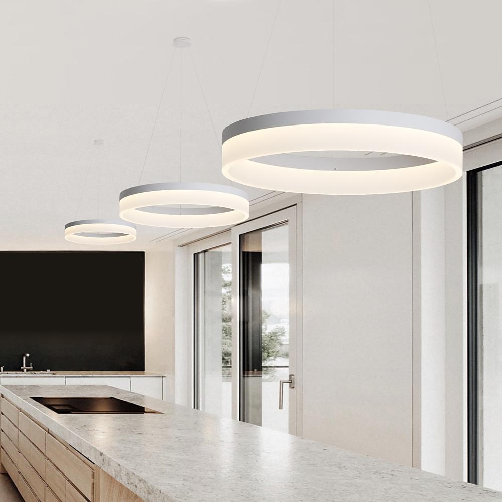 Modern Ring Pendant Light Aluminum Acrylic LED Ceiling Fixture