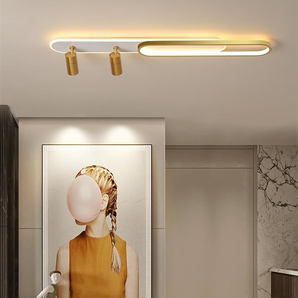 Modern LED Flush Mount Ceiling Light with Adjustable Spotlight