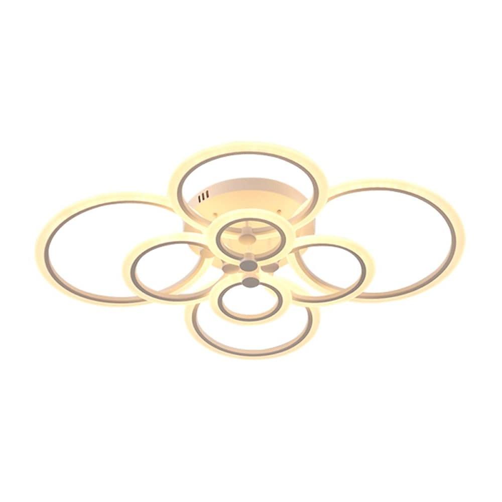 Modern Semi Flush Mount Light with Overlapping Rings - LED Ceiling